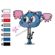 Nicole The Amazing World of Gumball Embroidery Design
